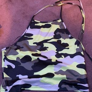 Camo Halter top shein